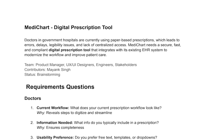 create prd, user stories and acceptance criteria